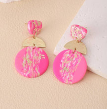 Hot Pink Clay Earrings