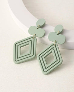 Geometric Tiered Clay Earrings