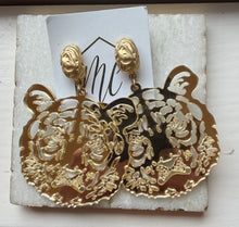 Large Metallic Tiger Acrylic Earrings