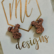 Glitter Reindeer Christmas Stud Earrings