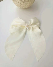 Silk Pearl Knot Hair Bow