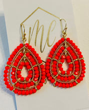 Beaded Double Teardrop Earrings