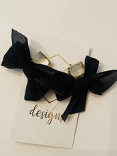 Rhinestone Ribbon Bow Earrings