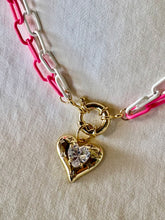 Double Enamel Chain Heart Necklaces