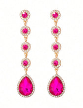 Hot Pink Jewel Drop Earrings