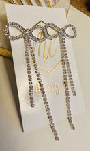 Silver Bow Rhinestone Earrings