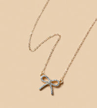 Gold Bow Simple Charm and Rhinestone Necklaces