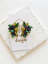 New Beaded Mardi Gras Earrings
