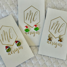 Grinch Small Stud Christmas Earrings