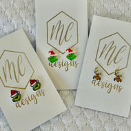 Grinch Small Stud Christmas Earrings