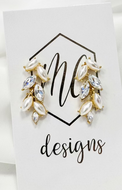 Simple Elegant Pearl and Petal Drop Earrings
