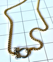 Box Chain Choker Dual Color Buckle Clasp Necklace