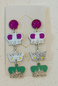 Assorted Acrylic Mardi Gras Earrings