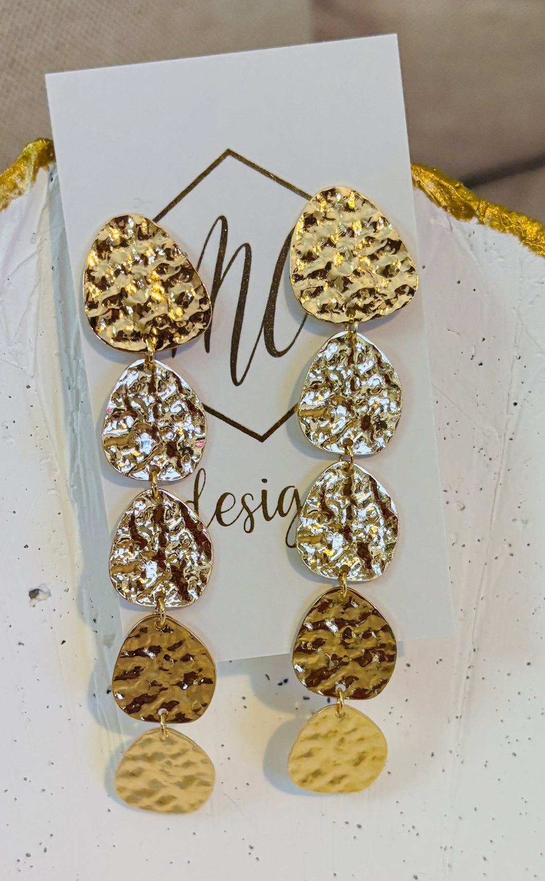 Gold Circle Tiered Earrings