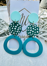 Tiered Statement Aqua Earrings