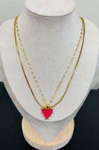 Chunky Heart Gold Necklaces
