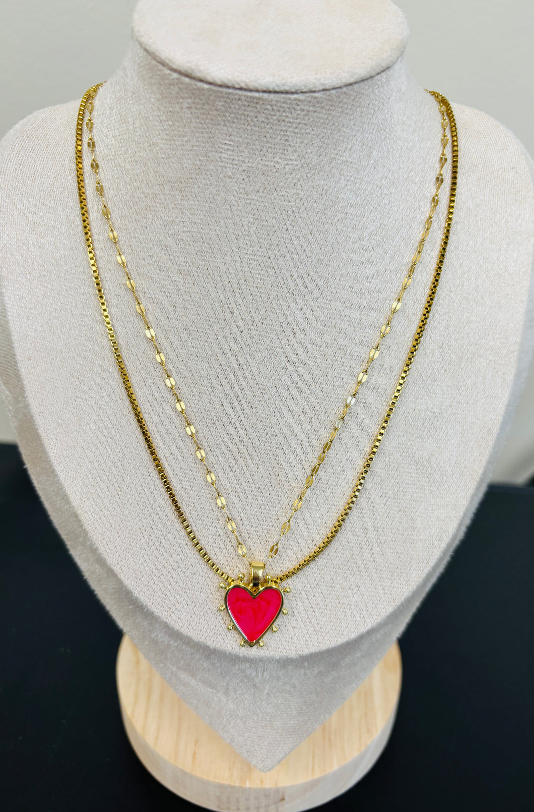 Chunky Heart Gold Necklaces