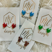 Glitter Reindeer Christmas Stud Earrings