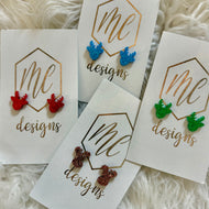 Glitter Reindeer Christmas Stud Earrings