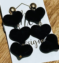 Triple Heart Felt Earrings