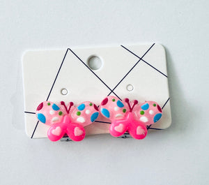 Kids Glitter Resin Clip on Earrings
