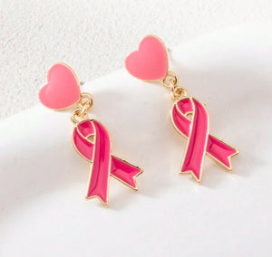 Small Breast Cancer Awareness Earrings