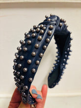 Leather Wide Knot Pearl Headbands
