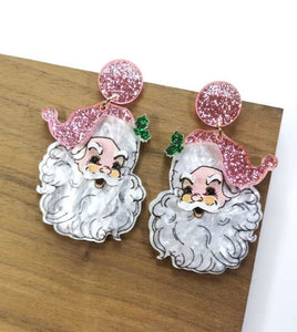 Glitter Santa Clause Earrings