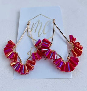 Kite Shaped Beaded Earrings