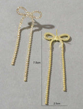 Elegant Rhinestone Bow Earrings