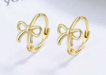 Small Bow Huggies Hoop Earrings