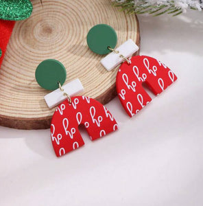 Christmas Silkscreen Earrings