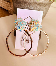 Statement Cluster of Flowers Textured Open Circle Earrings