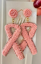 Breast Cancer Beaded Earrings