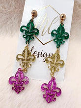 New Acrylic Mardi Gras Earrings