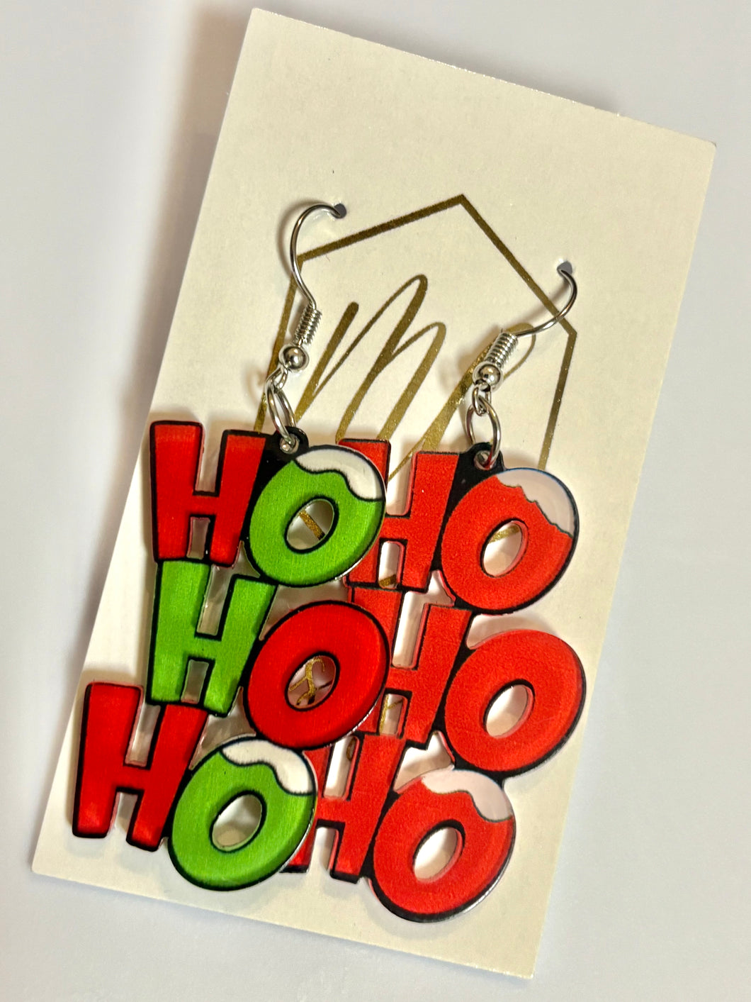 Acrylic Ho Ho Earrings