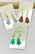 Glitter Christmas Tree Earrings