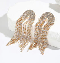 Statement Rhinestone Chain Earrings
