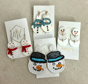 Snowman Earrings Christmas