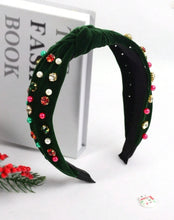 Velvet Christmas Jewel Pearl Headbands