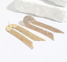 Statement Rhinestone Chain Earrings