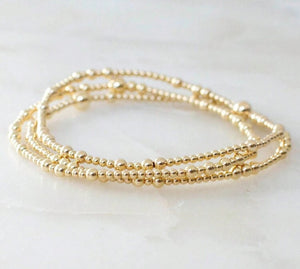 Simple Tiny Beaeded Gold Bracelet
