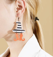 Striped Witch Hat Earrings