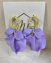 Small Matte Petal Earrings with Open Gold Circle Post
