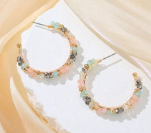 Multicolor Beaded Hoop Earrings