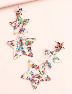 Fun Star Star Glitter Earrings