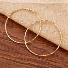 Simple Beaded or Plain Gold Metal Hoops