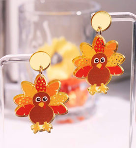 Thanksgiving Turkey Dangle Earrings