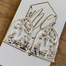 Silver & Gold Nativity Christmas Earrings