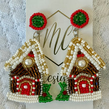 Gingerbread House Christmas Earrings